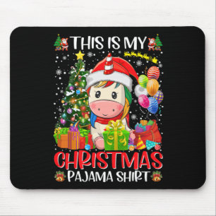 This Is My Christmas Unicorn Xmas Women Girls Fami Mouse Pad