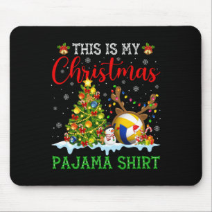 This Is My Christmas Volleyball Pajama Funny Xmas Mouse Pad