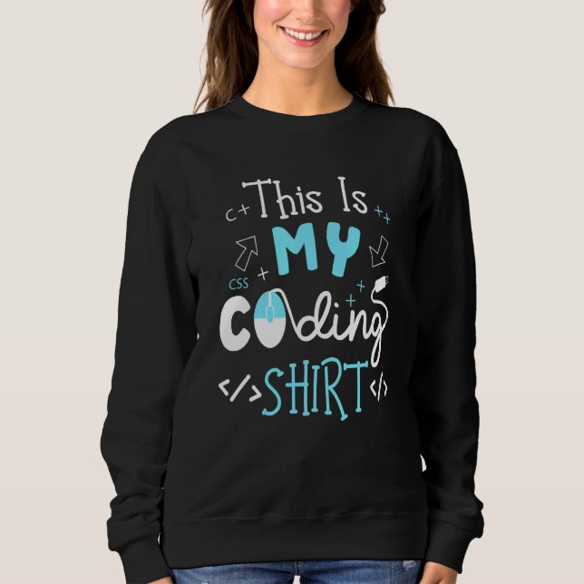 This Is My Coding  Coder Programmer Computer Nerd  Sweatshirt (Front)