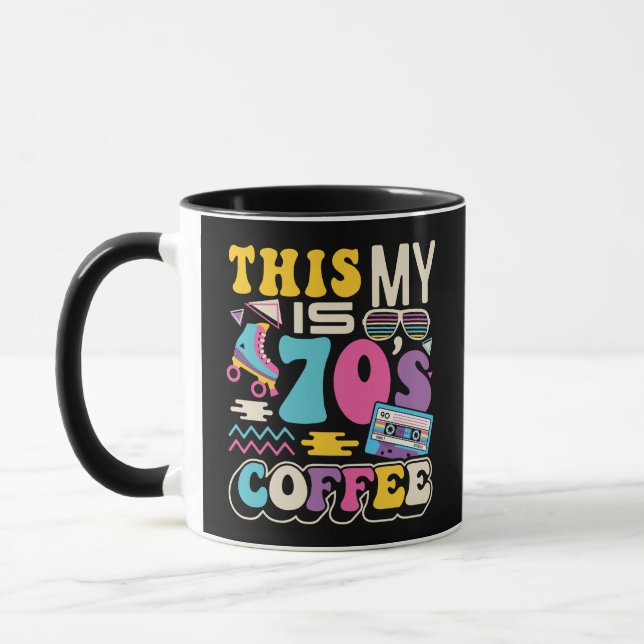 This is my costume coffee retro vibes coffee gifts mug (Left)