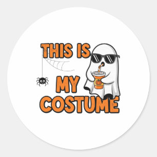 This Is My Costume Funny Halloween Ghost Design Classic Round Sticker