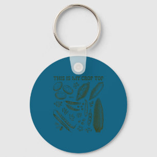 This Is My Crop Top Funny Gardening Pun Vegetable Key Ring