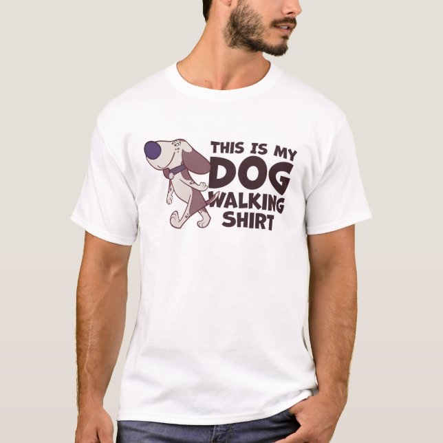 This Is My Dog Walking Shirt With Cartoon Dog (Front)