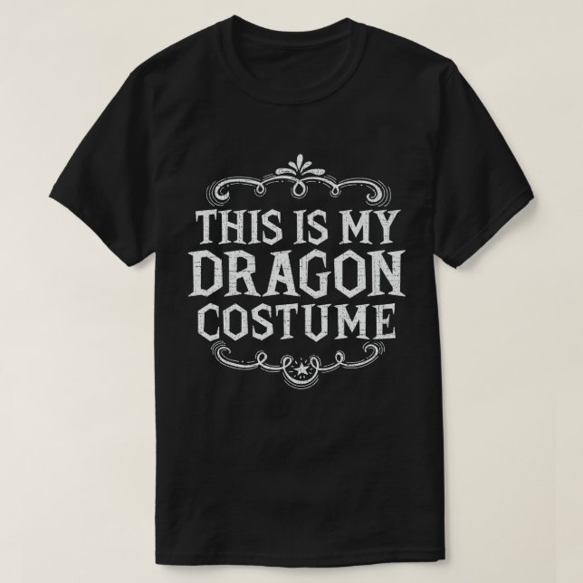 This Is My Dragon Costume Funny Lazy Halloween T-Shirt (Design Front)