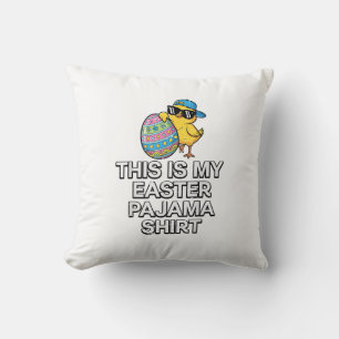 This is My Easter Pajama Shirt Chick Egg Boys Kids Cushion