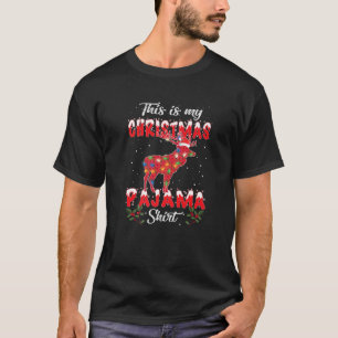 This Is My Elk Christmas Pyjamas Xmas Lights Famil T-Shirt