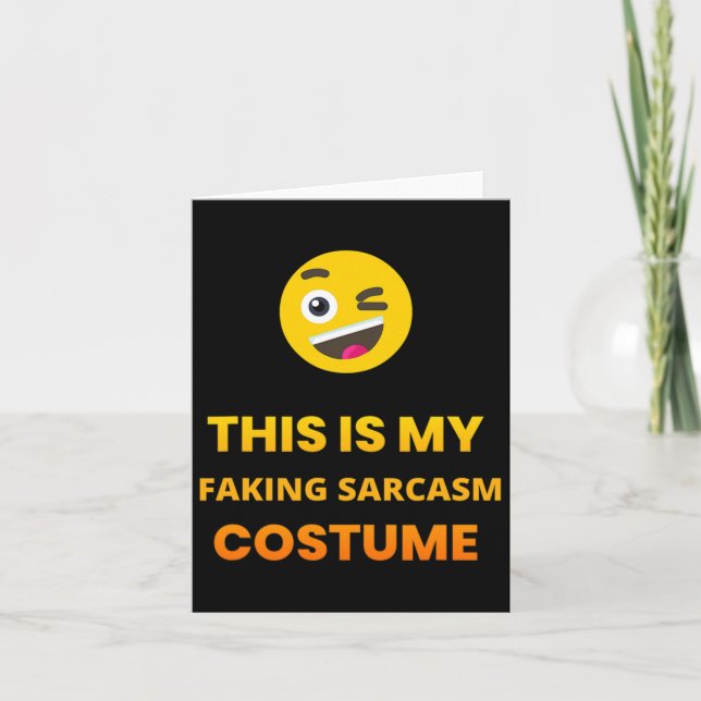 This Is My Faking Sarcasm Pun Costume Tee. Emotico Card (Front)