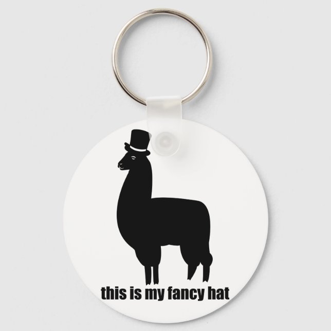 This Is My Fancy Hat Llama Key Chain (Front)