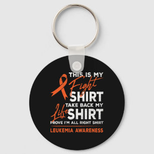 This Is My Fight Leukaemia Cancer Awareness Orange Key Ring