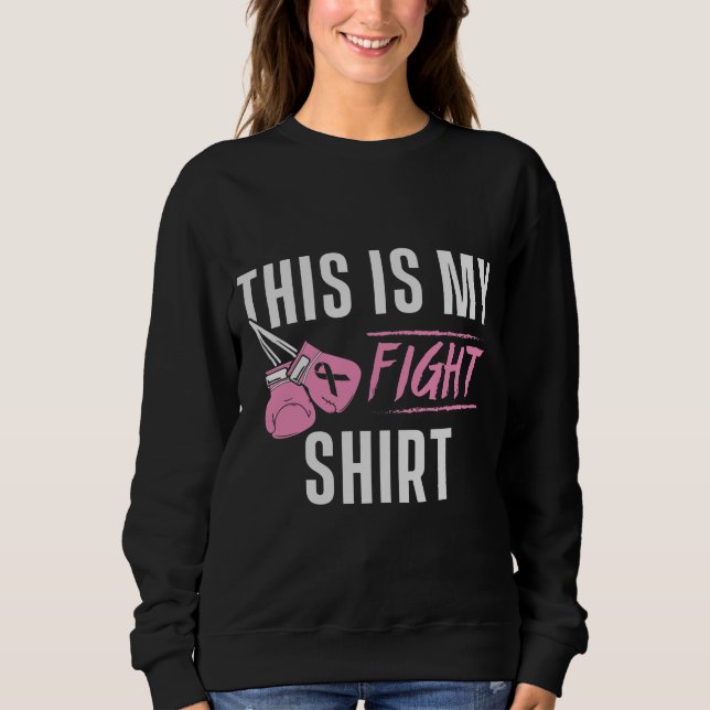 This is My Fight Shirt Boxing Gloves Pink Ribbon (Front)