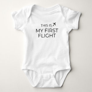 "This is my first flight" Baby bodysuit minimalist