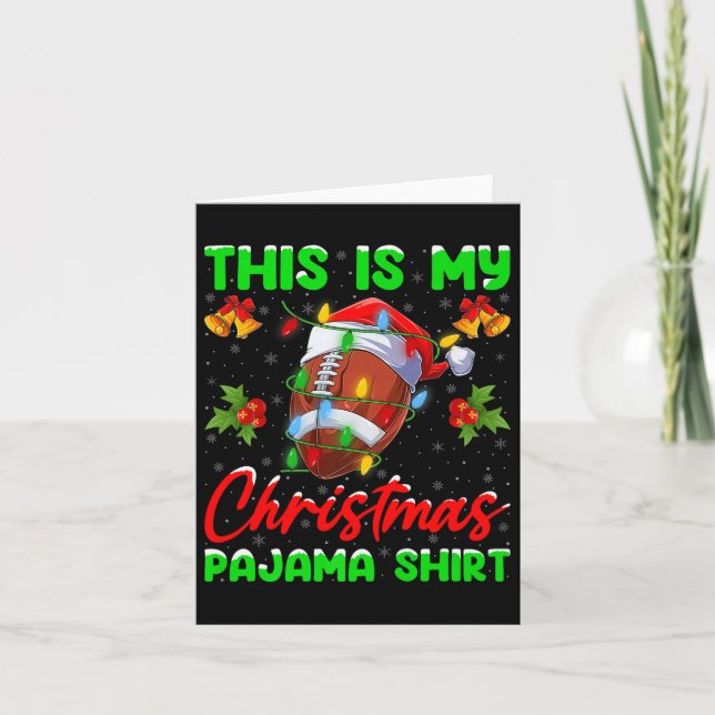 This Is My Football Christmas Pajamas Funny Footba Card (Front)