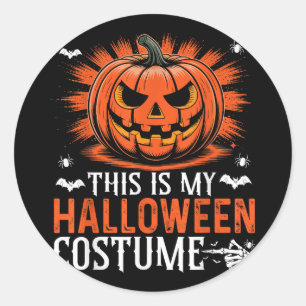 This Is My Funny Pumpkin Halloween Costume  Classic Round Sticker