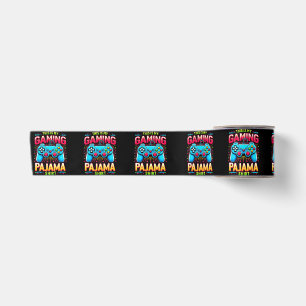 This is My Gaming Pajama Shirt Gamepad Video Game Satin Ribbon