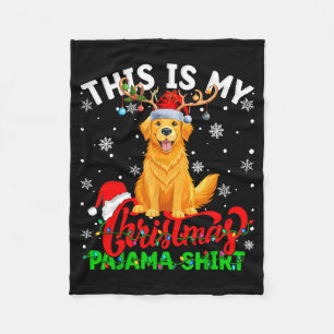 This Is My Golden Retriever Ugly Christmas Pajama Fleece Blanket