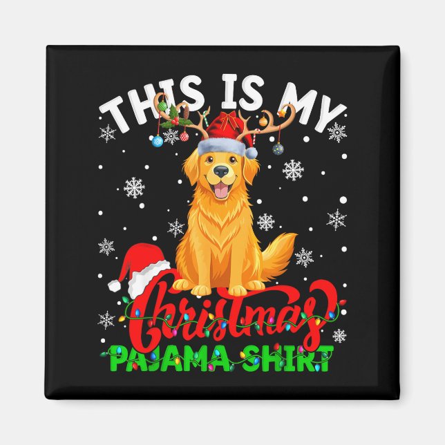 This Is My Golden Retriever Ugly Christmas Pajama  Magnet (Front)