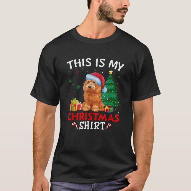 This is My Goldendoodle Dog Santa Hat Christmas Pa T-Shirt (Front)