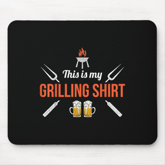 This Is My Grilling Shirt Funny Bbq Chef Grilling  Mouse Pad (Front)