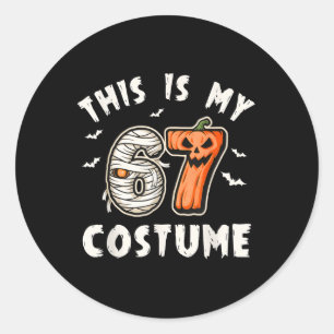 This Is My Halloween 67 Costume Number 6 7 Meme Classic Round Sticker