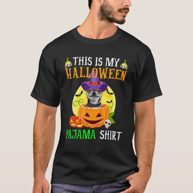 This Is My Halloween Pajama Chihuahua Dog Costume T-Shirt (Front)