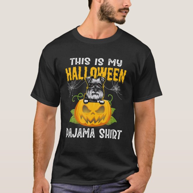 This Is My Halloween Pajama Schnauzer Costume T-Shirt (Front)