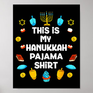 This Is My Hanukkah Pajama Shirt Chanukah Jewish M Poster