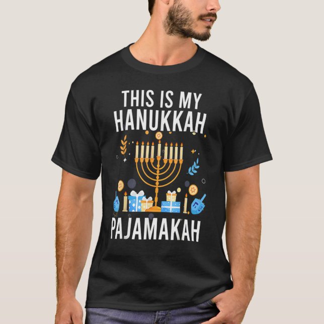 This Is My Hanukkah Pajamakah Channukah Christmas  T-Shirt (Front)