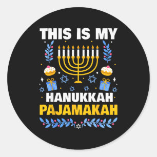This Is My Hanukkah Pajamakah For Jewish Christmas Classic Round Sticker