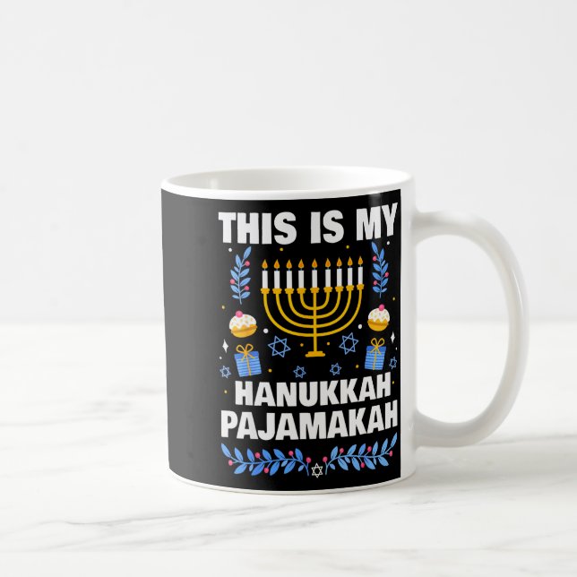 This Is My Hanukkah Pajamakah For Jewish Christmas Coffee Mug (Right)