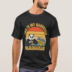 This is My Hanukkah Pajamakah Funny Panda Eating R T-Shirt