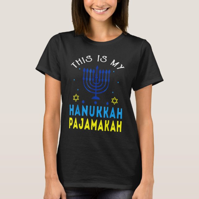 This Is My Hanukkah Pajamakah Hanukkah Jewish Paja T-Shirt (Front)
