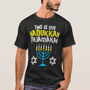 This Is My Hanukkah Pajamakah Menorah Chanukah Paj T-Shirt