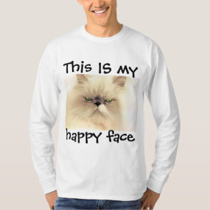 THIS IS MY HAPPY FACE CAT T-SHIRTS