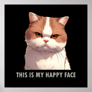 This is my Happy Face Moody Cat Poster
