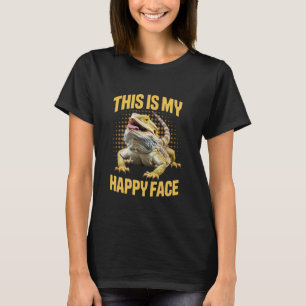 This is My Happy Face Pogona Reptile Lover Bearded T-Shirt