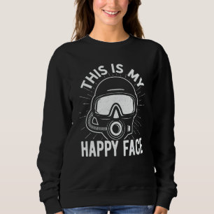 This Is My Happy Face Scuba Diver Diving Snorkelin Sweatshirt