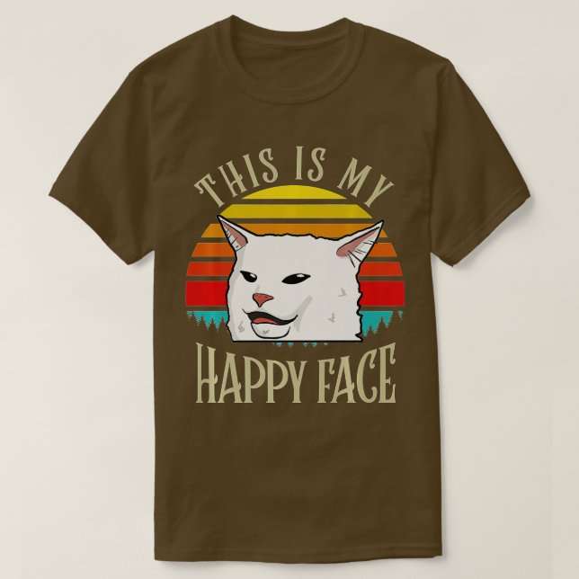 This Is My Happy Face Smudge The Cat Premium  T-Shirt (Design Front)
