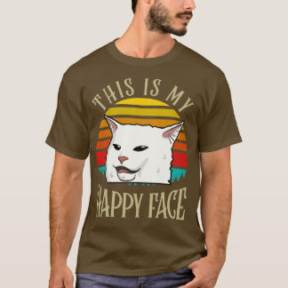 This Is My Happy Face Smudge The Cat  T-Shirt