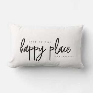 This is my Happy Place Modern Typography custom Lumbar Cushion
