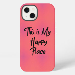 "This is My Happy Place  Phrase Pink/Purple iPhone 13 Case