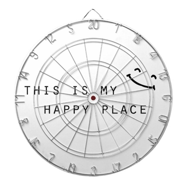 this is my happy place simple modern design dartboard (Front)