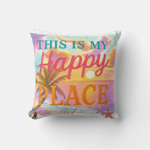 This is my happy place - Tropical Beach Cushion