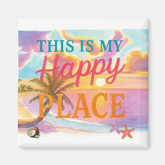 This is my happy place - Tropical Beach Magnet