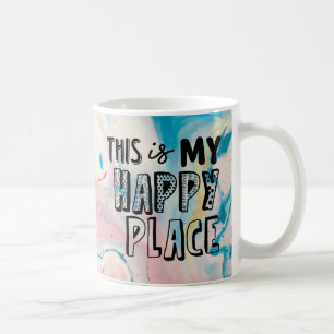 This Is My Happy Place Typography With Name Mug