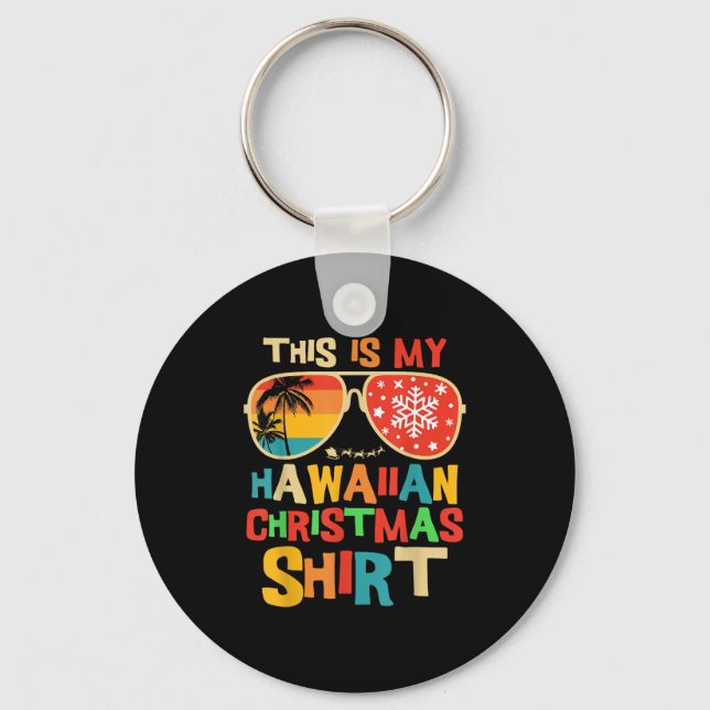 This Is My Hawaiian Christmas Pajama Matching Fami Key Ring (Front)