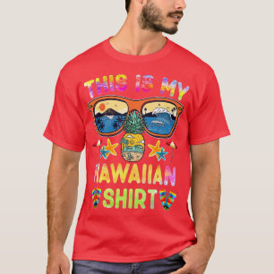 This Is My Hawaiian  Luau Aloha Hawaii Beach Pinea T-Shirt