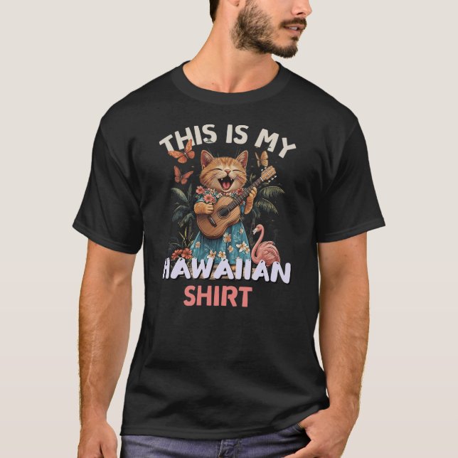 This Is My Hawaiian Shirt Funny Cat Hawaii Party L (Front)