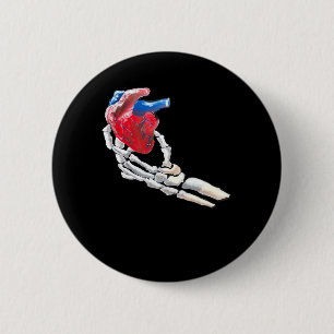 This Is My Heart - Skeleton Heart Hands 6 Cm Round Badge