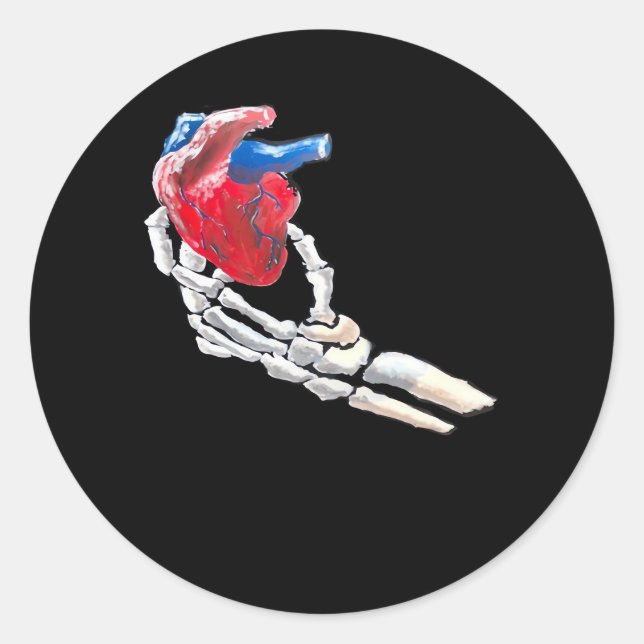 This Is My Heart - Skeleton Heart Hands Classic Round Sticker (Front)