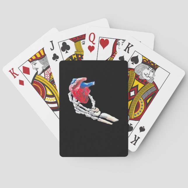 This Is My Heart Skeleton Heart Hands Creative Playing Cards (Back)